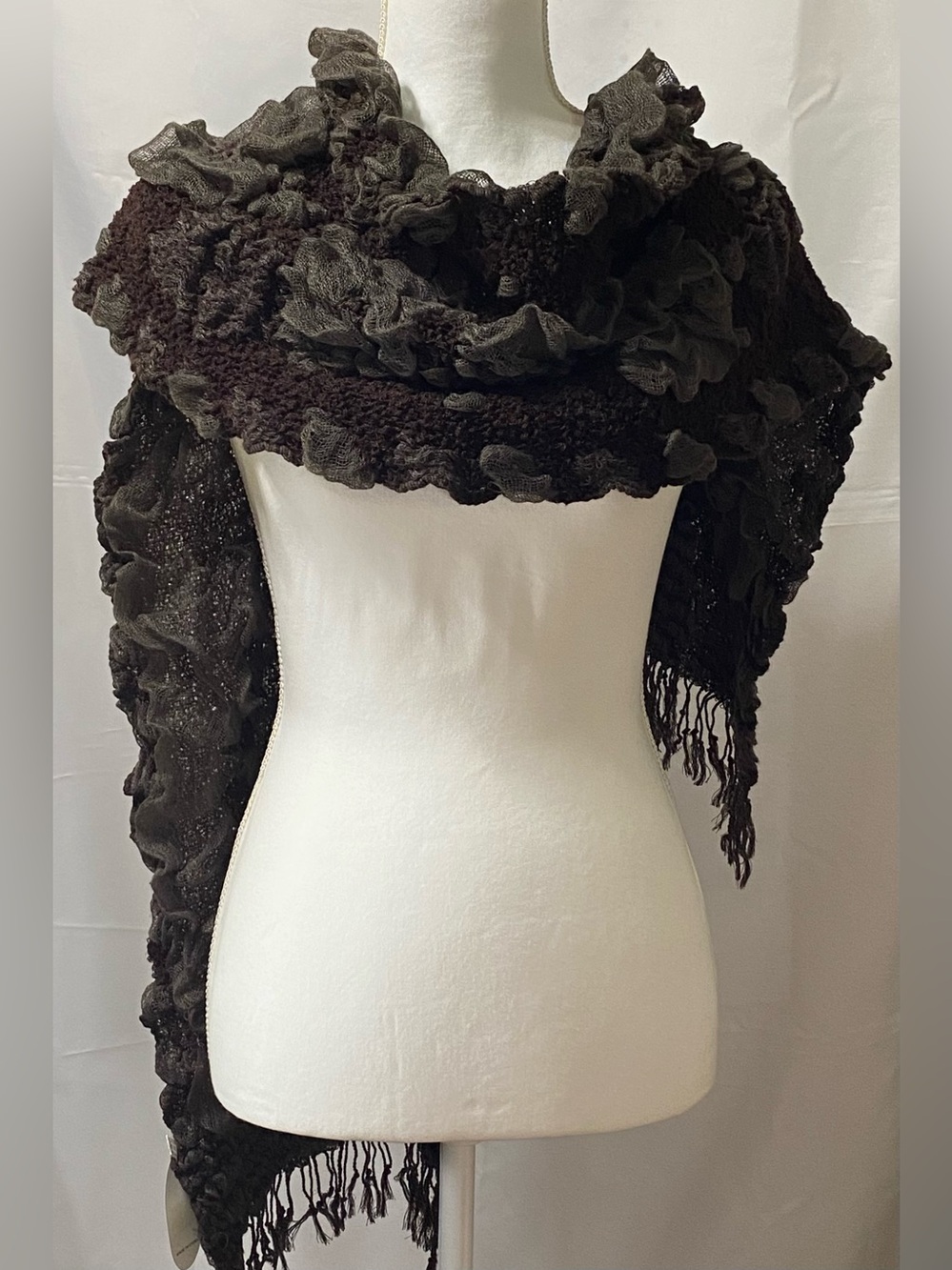 Textured 3D Floral Appliqué Scarf